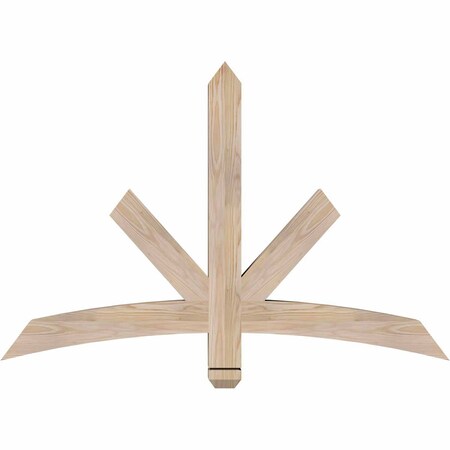 Ekena Millwork Alberta Smooth Timber Gable Bracket, Douglas Fir, 48"W x 32"H x 3 1/2"D x 3 1/2"F, 16/12 Pitch GBW048X32X0404ALB00SDF